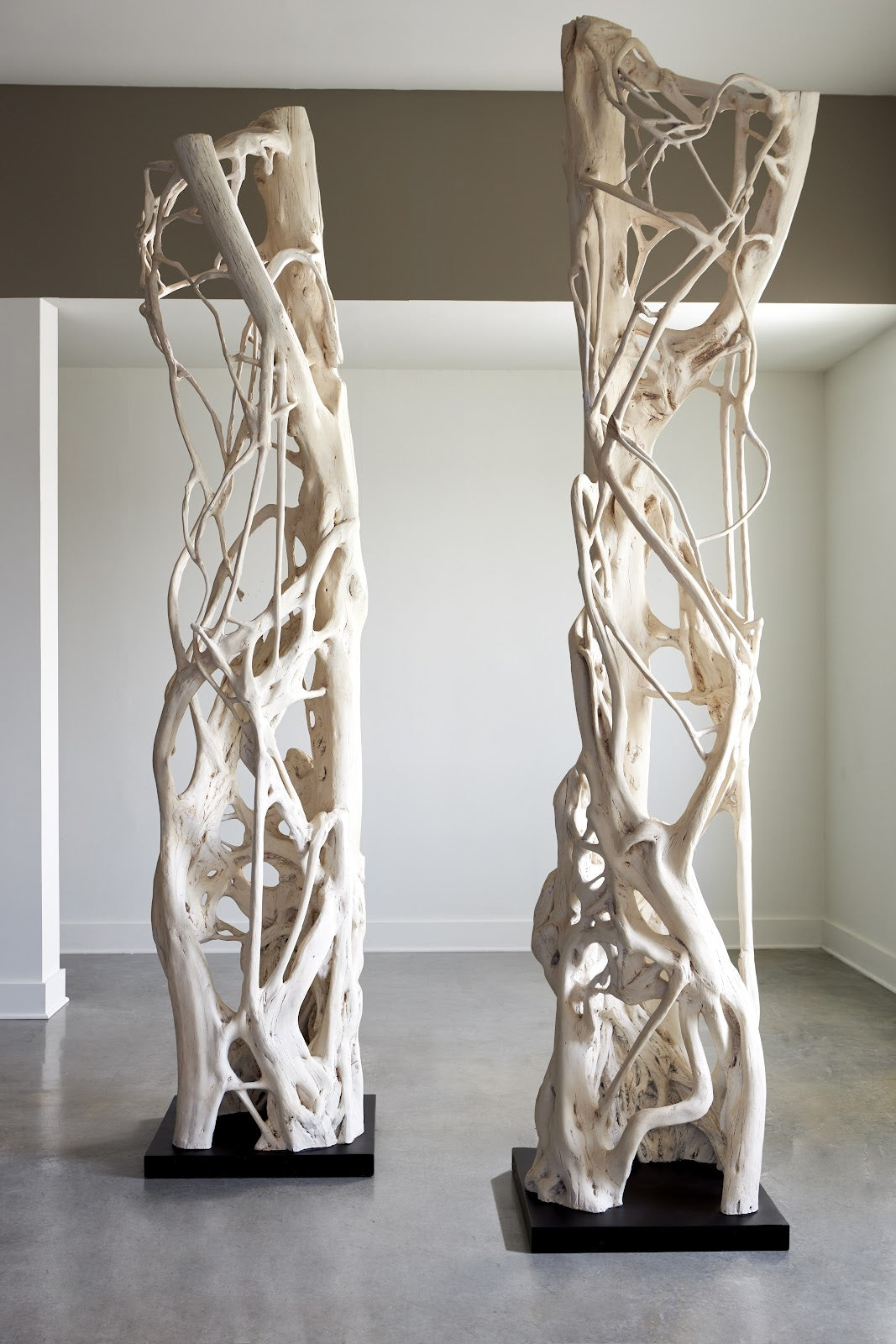 Cast Entwined Root Column Sculpture, Faux Bleached Sculptures & Statues Phillips Collection