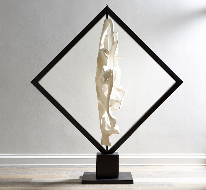 Cast Revolving Diamond Sculpture Bleached Sculptures & Statues Phillips Collection