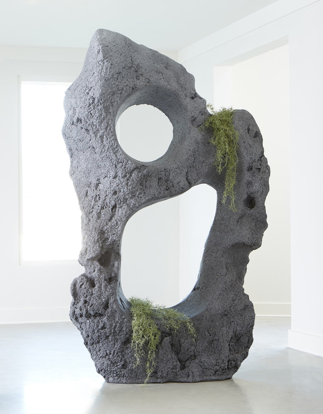 Colossal Cast Stone Sculpture Two Holes, Charcoal Stone Sculptures & Statues Phillips Collection