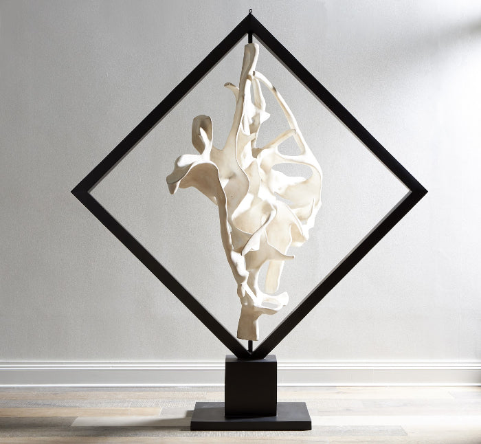 Cast Revolving Diamond Sculpture Bleached Sculptures & Statues Phillips Collection