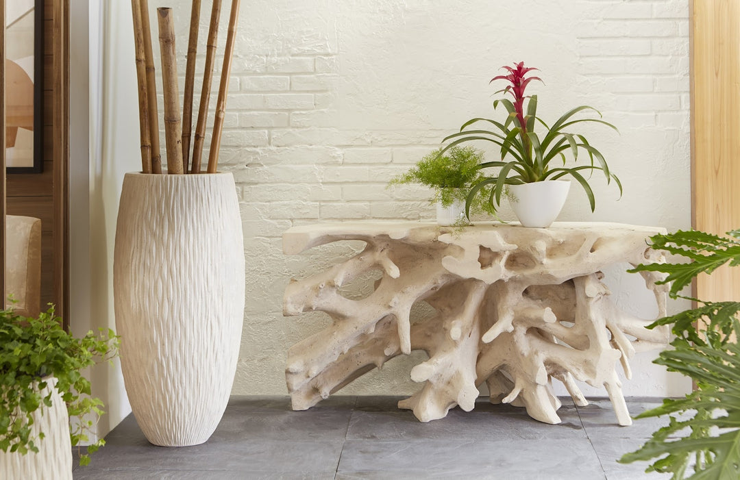 Beau Cast Root Console Table Roman Stone Consoles Phillips Collection