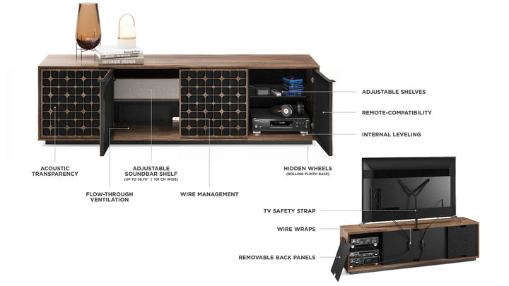 Elements 8703-CS Media Cabinet Media Consoles BDI