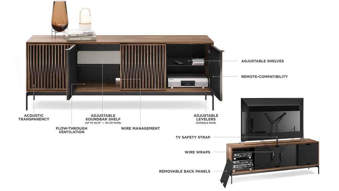 Elements 8709 Tune Media Cabinet with Console Base Media Consoles BDI