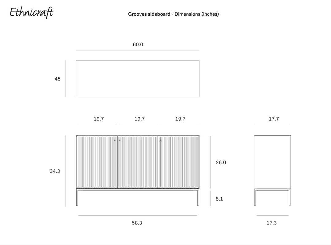 Grooves sideboard Media Cabs Ethnicraft