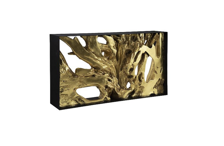 Cast Root Metal Framed Console , Gold Leaf, Small Consoles Phillips Collection