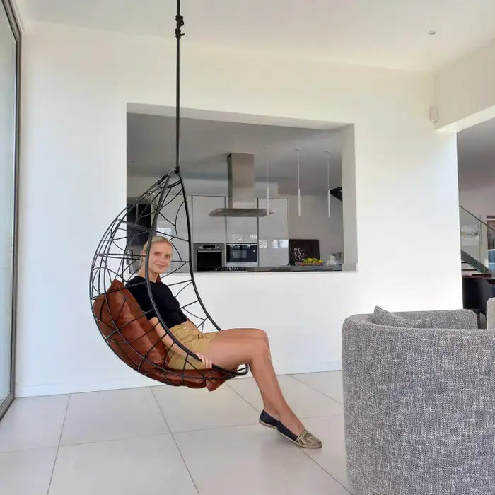 Nest Egg Hanging Swing Chair in Black Hanging Chairs Studio Stirling