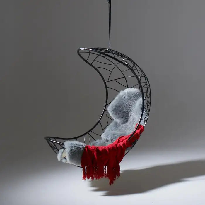 Lucky Bean Hanging Swing Chair in Black Hanging Chairs Studio Stirling