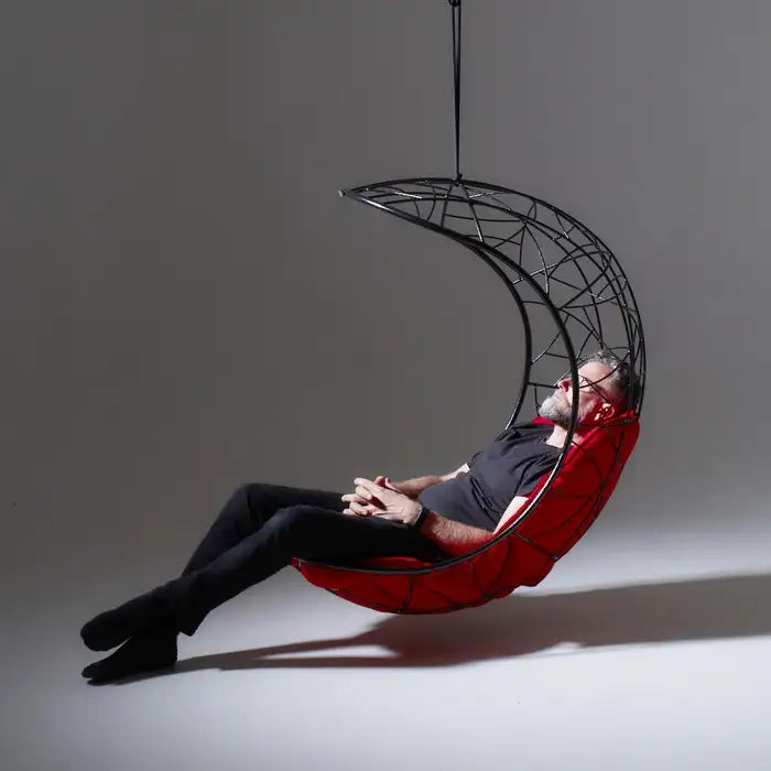 Lucky Bean Hanging Swing Chair in Black Hanging Chairs Studio Stirling