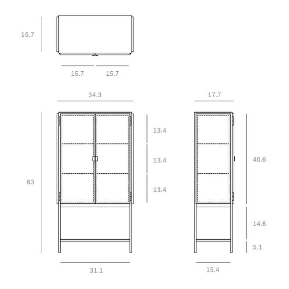 Anders Storage Cupboard with 2 Shelves Storage Cabinets Ethnicraft