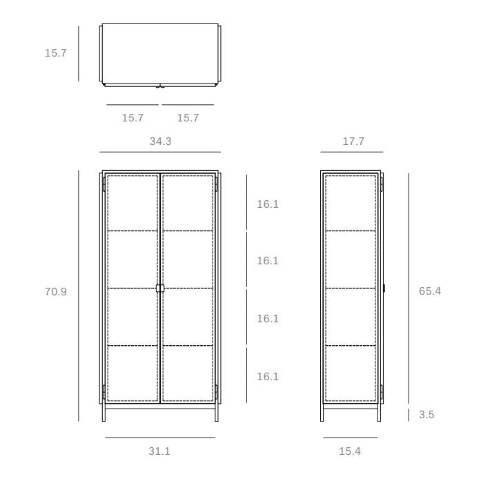 Anders Storage Cupboard with 3 Shelves Storage Cabinets Ethnicraft