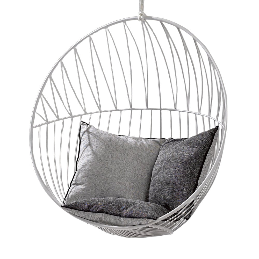 Bubble Outdoor Chair with Grey Cushions By Studio Sterling Hanging Chairs Studio Sterling
