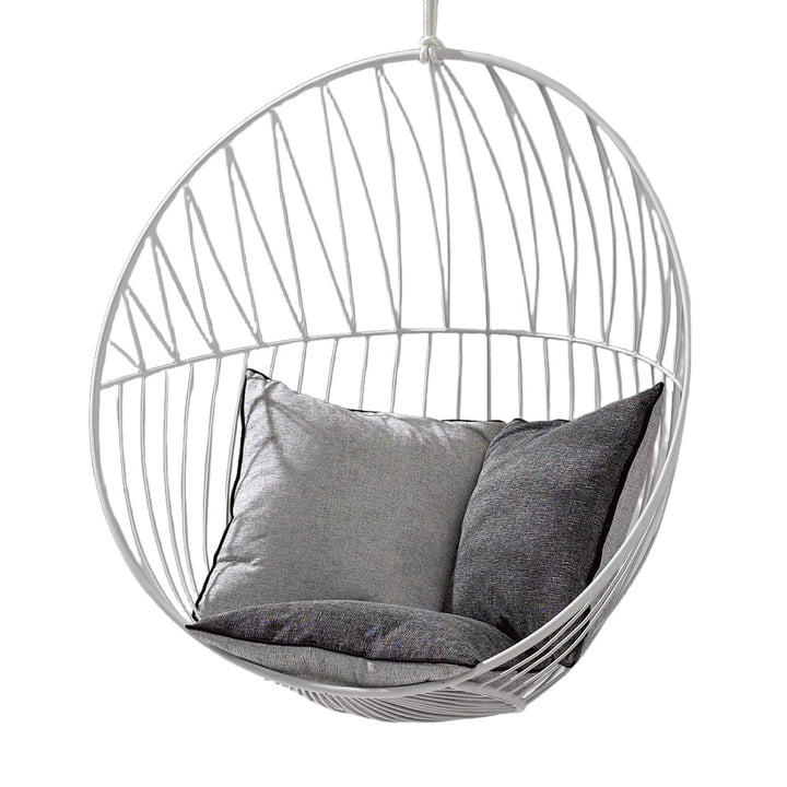 Bubble Outdoor Chair with Grey Cushions Hanging Chairs Studio Stirling