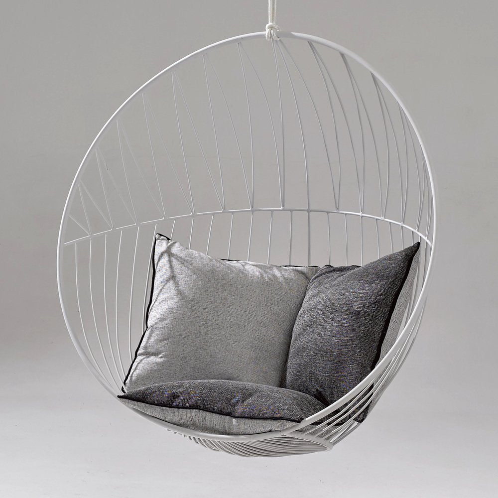 Bubble Outdoor Chair with Grey Cushions Hanging Chairs Studio Stirling