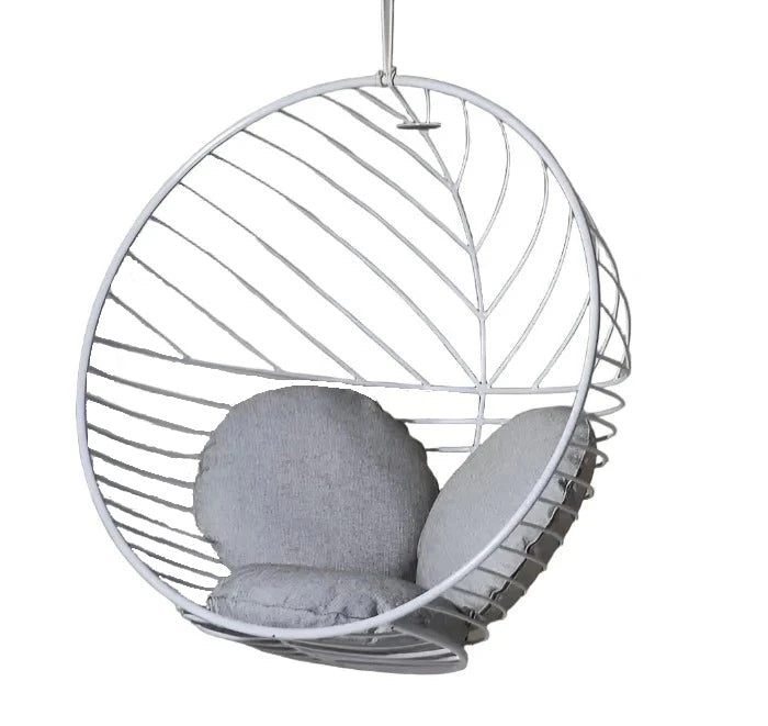 Bubble Outdoor Chair with Grey Cushions Hanging Chairs Studio Stirling