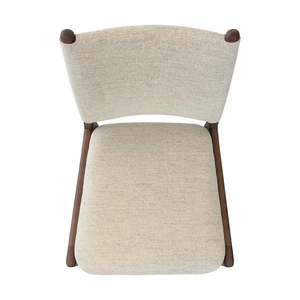 Cappio Dining Chair in Walnut with Beige Fabric Dining Chairs Uultis Design