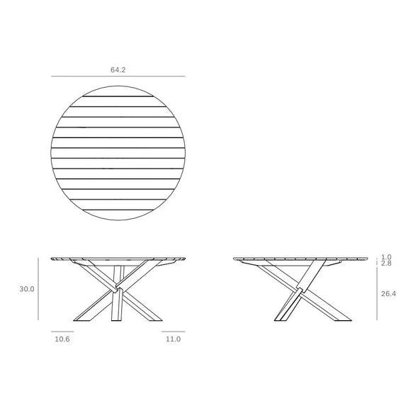 Circle Outdoor Dining Table by Ethnicraft Outdoor Dining Table Ethnicraft