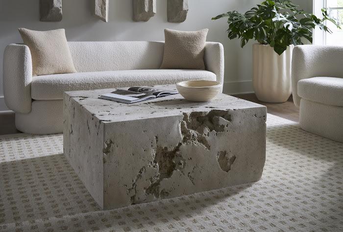 Formation Coffee Table, Square, Roman Stone Coffee Tables Phillips Collection