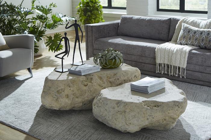 Cast Boulder Coffee Table Large , Roman Stone Coffee Tables Phillips Collection