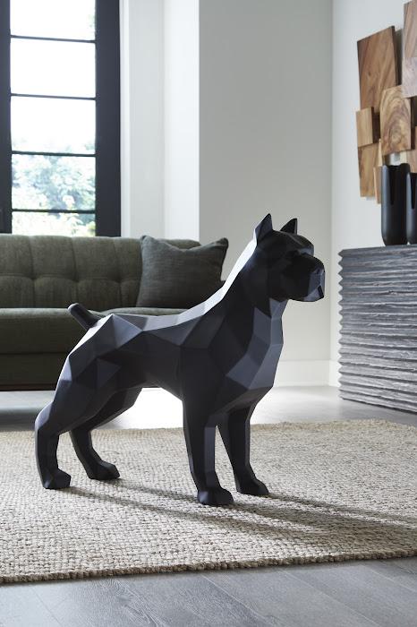 Pitbull Facet Sculpture, Matte Black Sculptures & Statues Phillips Collection