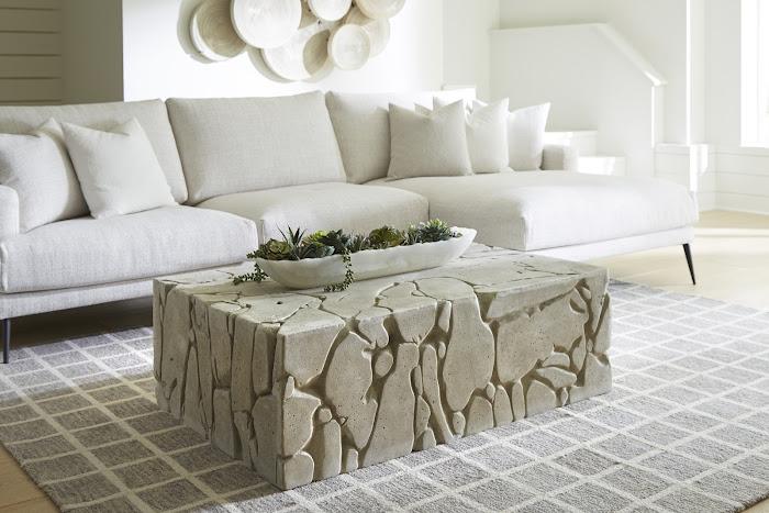 Chunk Coffee Table, Rectangle, Roman Stone Coffee Tables Phillips Collection