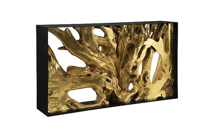 Cast Root Metal Framed Console , Gold Leaf, Small Consoles Phillips Collection