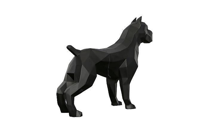 Pitbull Facet Sculpture, Matte Black Sculptures & Statues Phillips Collection