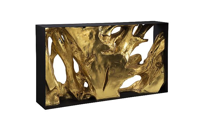 Cast Root Metal Framed Console , Gold Leaf, Small Consoles Phillips Collection