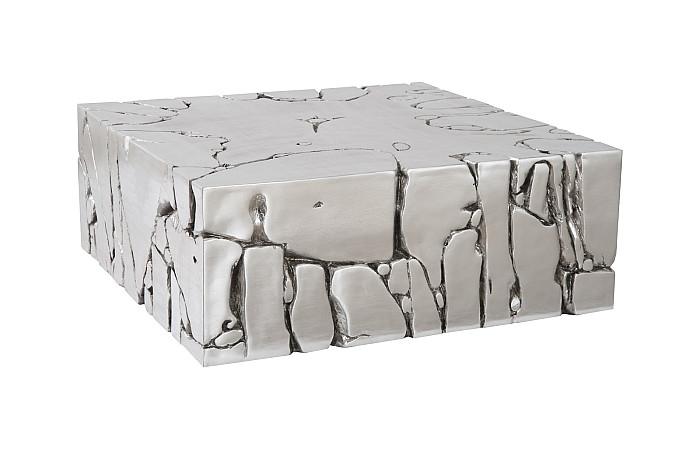 Chunk Square Coffee Table, Silver Leaf Coffee Tables Phillips Collection