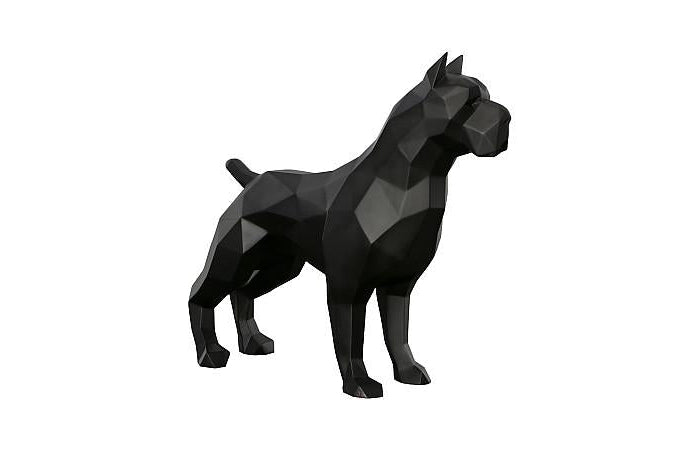 Pitbull Facet Sculpture, Matte Black Sculptures & Statues Phillips Collection