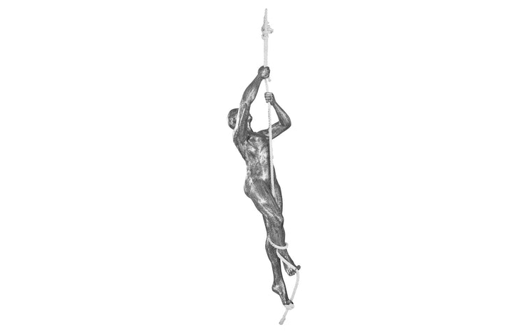 Climbing Sculpture w/Rope Black/Silver, Aluminum Sculptures & Statues Phillips Collection