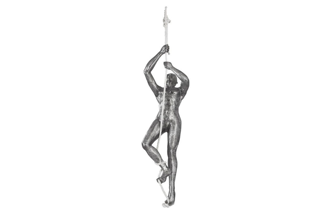 Climbing Sculpture w/Rope Black/Silver, Aluminum Sculptures & Statues Phillips Collection