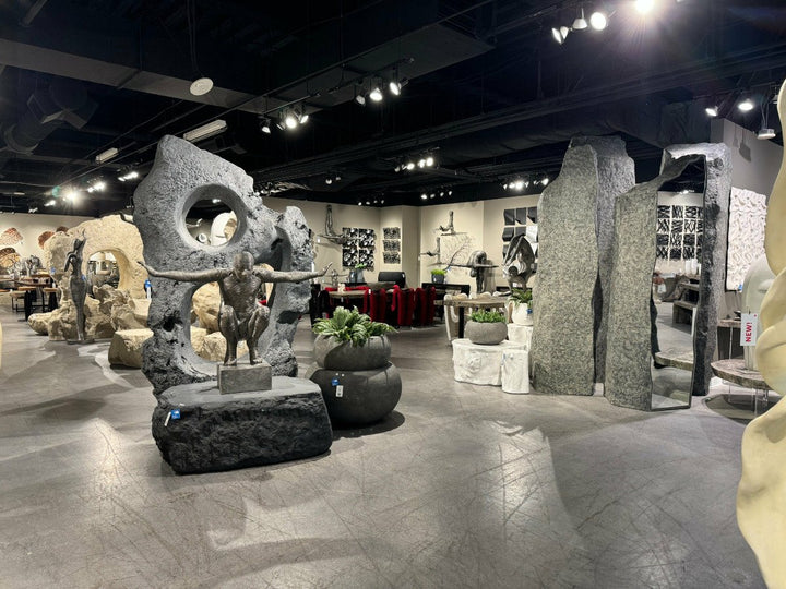 Cast Colossal Splinter Stone Mirror Gray Sculptures & Statues Phillips Collection