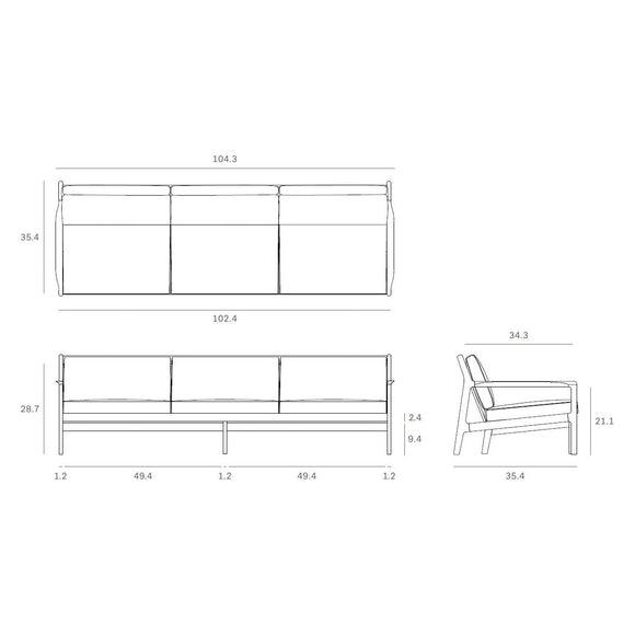 Jack Outdoor 3 Seater Sofa by Ethnicraft Outdoor Sofas Ethnicraft