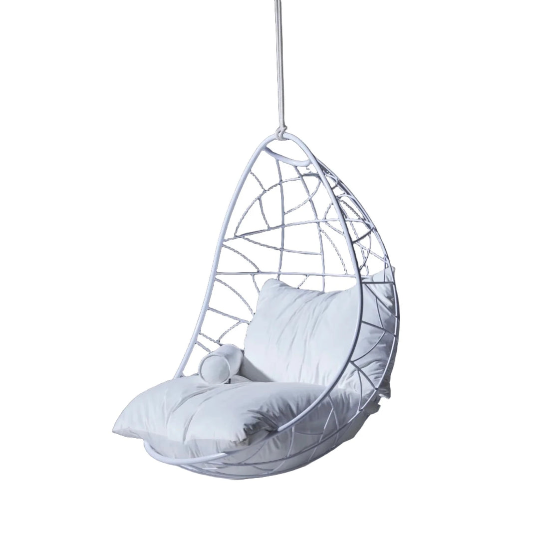 Nest Egg Hanging Swing Chair in Glossy White By Studio Sterling Hanging Chairs Studio Sterling
