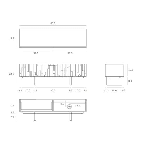 Mosaic TV Media Console by Ethnicraft Media Cabs Ethnicraft