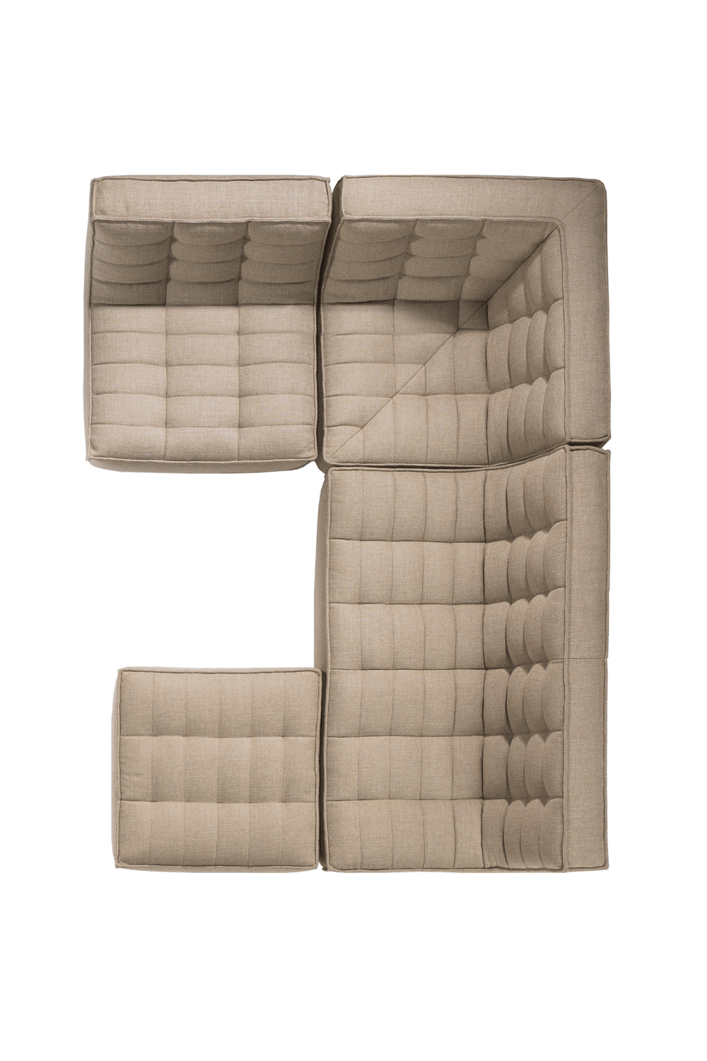 N701 Modular 4-Piece Beige Fabric Sectional Set by Ethnicraft Sectionals Ethnicraft