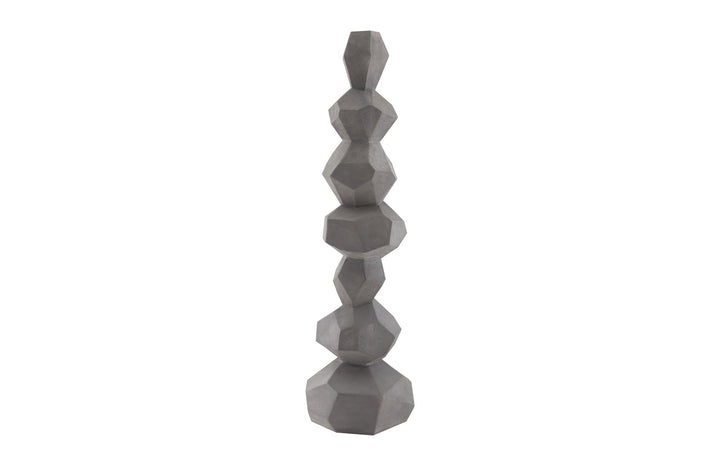 Faceted Rock Column Sculpture Gray Sculptures & Statues Phillips Collection