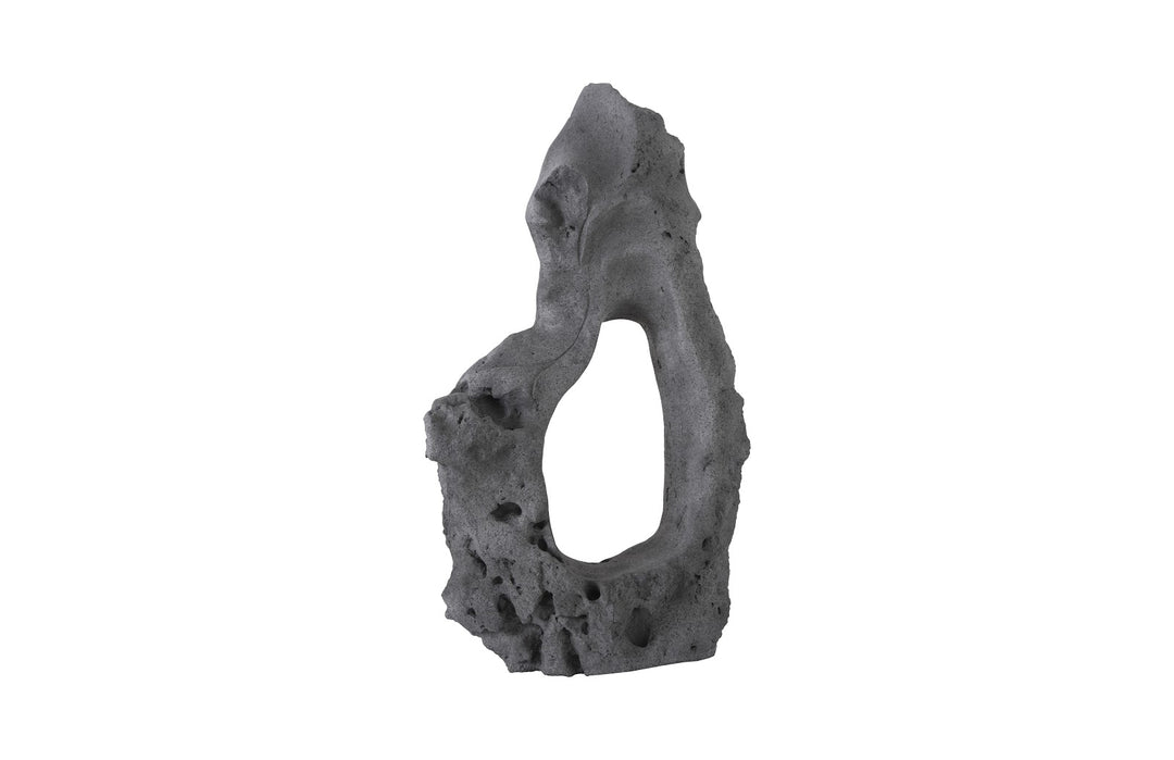 Colossal Cast Stone Sculpture Single Hole, Charcoal Stone Sculptures & Statues Phillips Collection