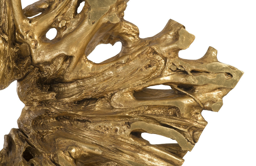 Cast Teak Root Sculpture On Base Gold leaf Sculptures & Statues Phillips Collection