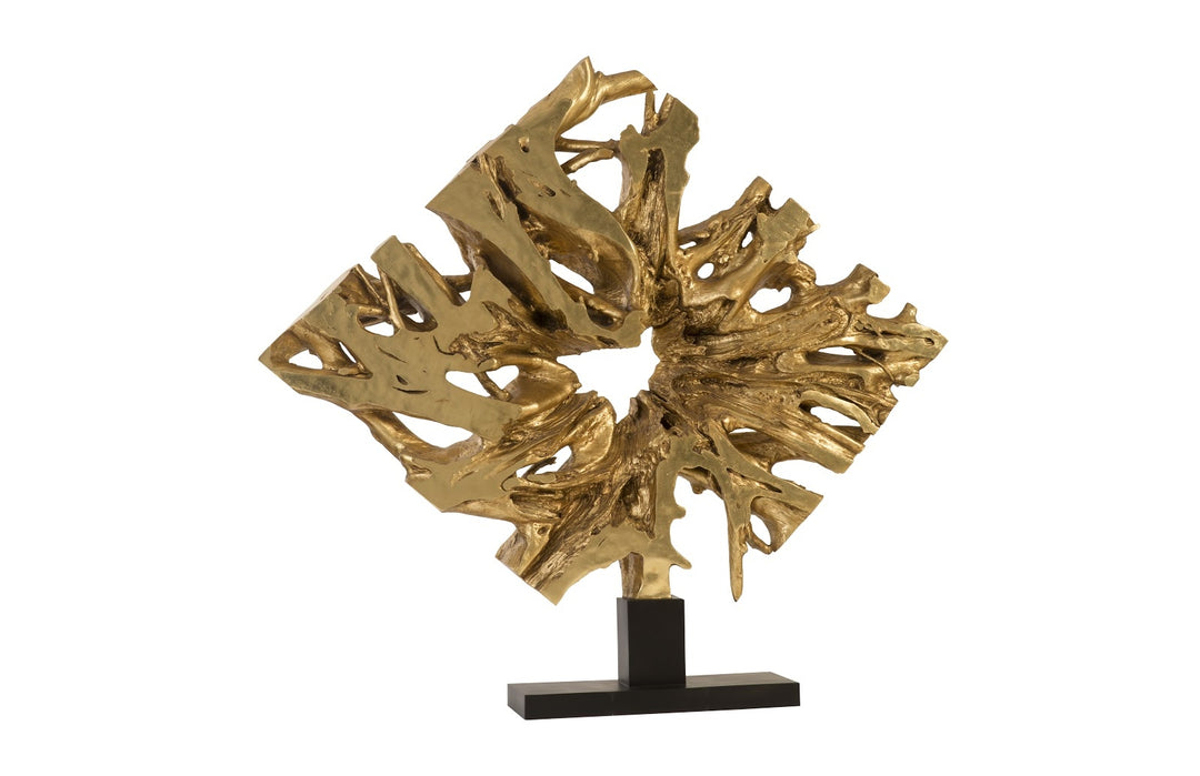 Cast Teak Root Sculpture On Base Gold leaf Sculptures & Statues Phillips Collection