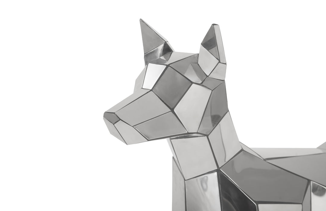 Crazy Cut Dog Stainless Steel, Silver Sculptures & Statues Phillips Collection