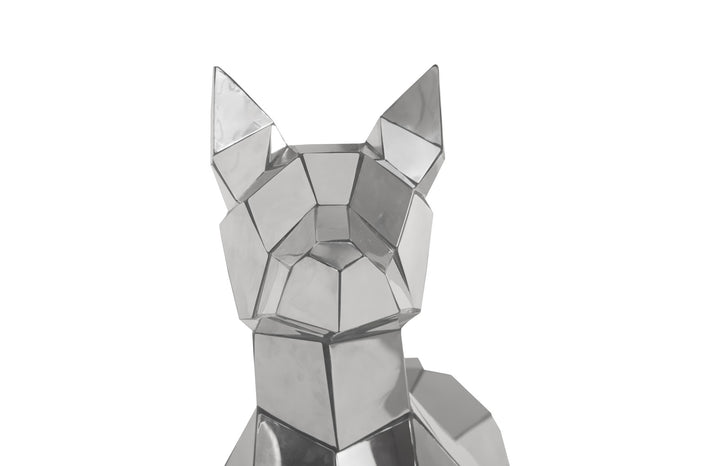 Crazy Cut Dog Stainless Steel, Silver Sculptures & Statues Phillips Collection