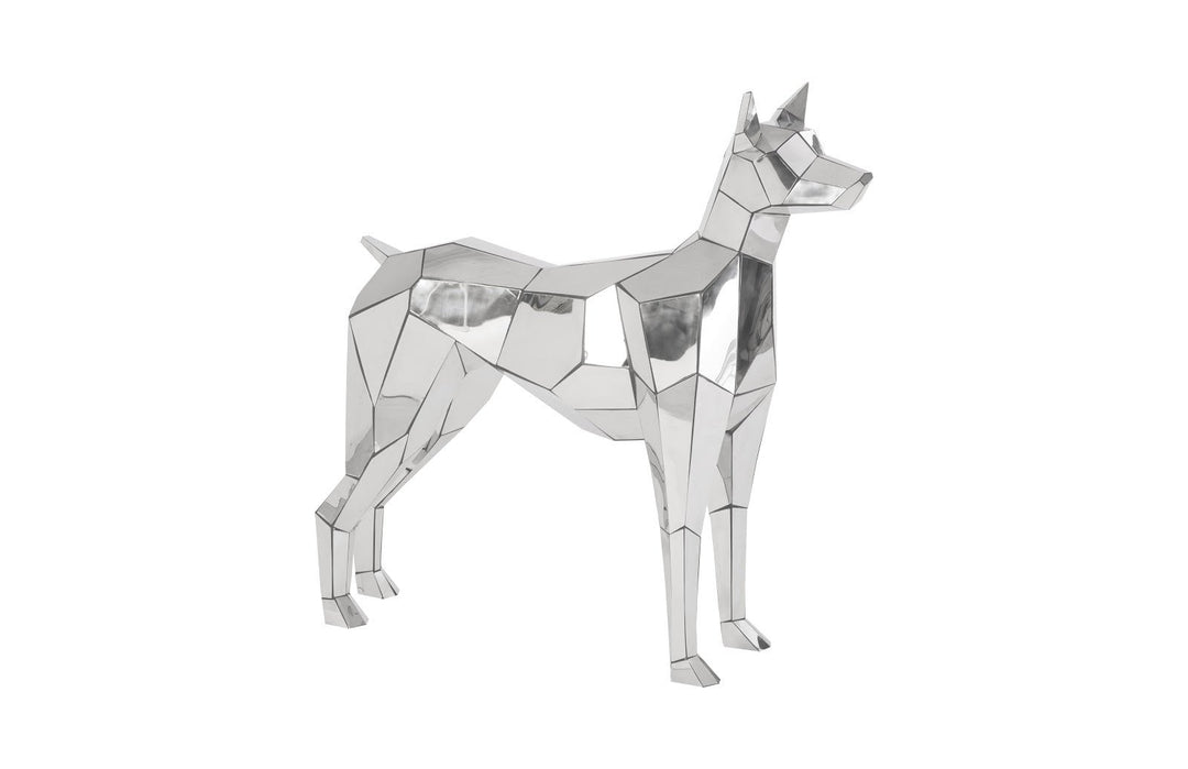 Crazy Cut Dog Stainless Steel, Silver Sculptures & Statues Phillips Collection