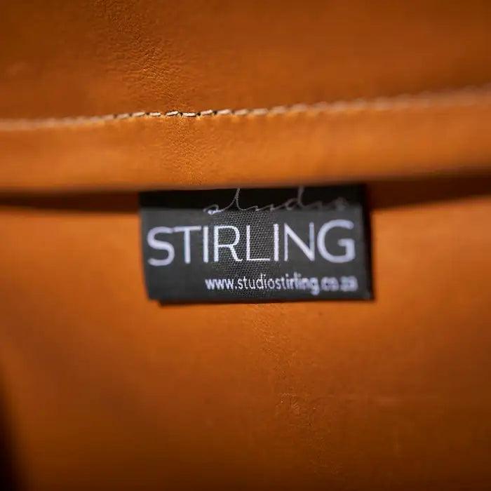 SLING Chair in Brown Ochre Leather Hanging Chairs Studio Stirling