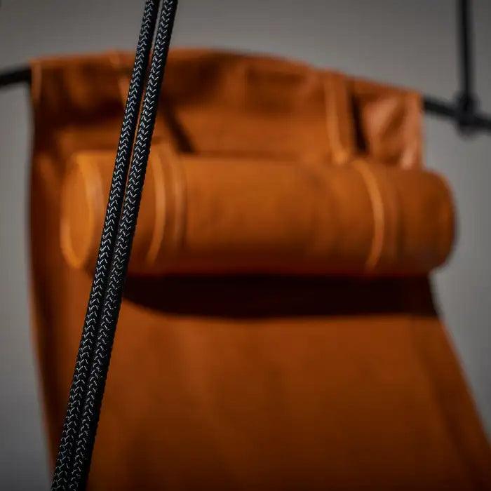 SLING Chair in Brown Ochre Leather Hanging Chairs Studio Stirling