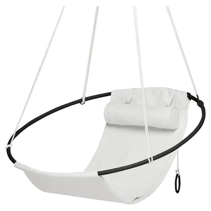 SLING Chair in White Leather Hanging Chairs Studio Stirling