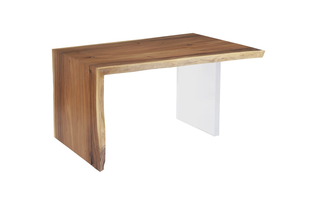 Waterfall Desk Natural, Acrylic Leg Desks Phillips Collection