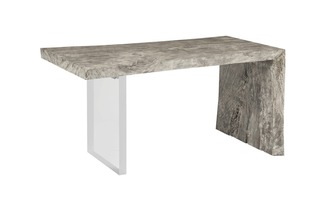 Waterfall Desk Gray Stone, Acrylic Leg Desks Phillips Collection