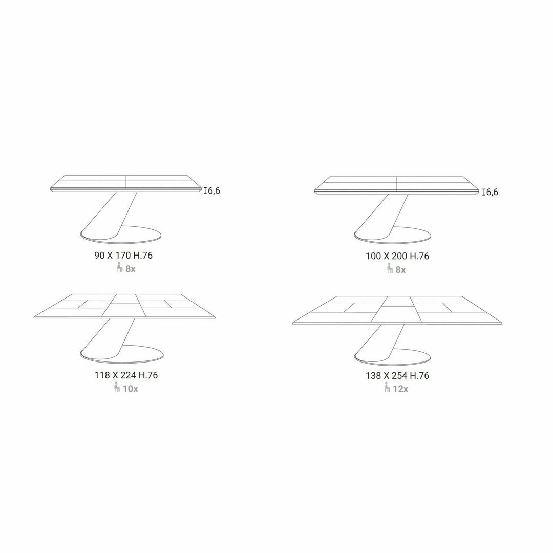 4x4 Expandable Table By Ozzio Extension Dining Table Ozzio Italia