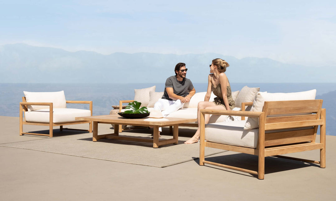 BREEZE XL TEAK STACKING SUN LOUNGE Sun Lounger Harbour Outdoor